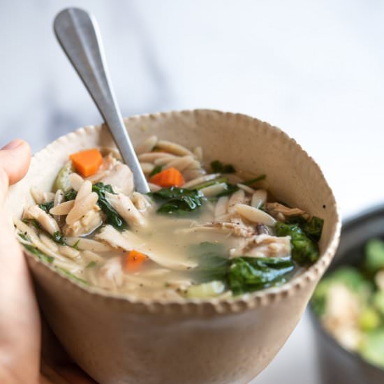 Lemony Good Chicken Orzo Soup