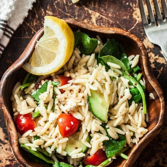 lemon spinach orzo salad