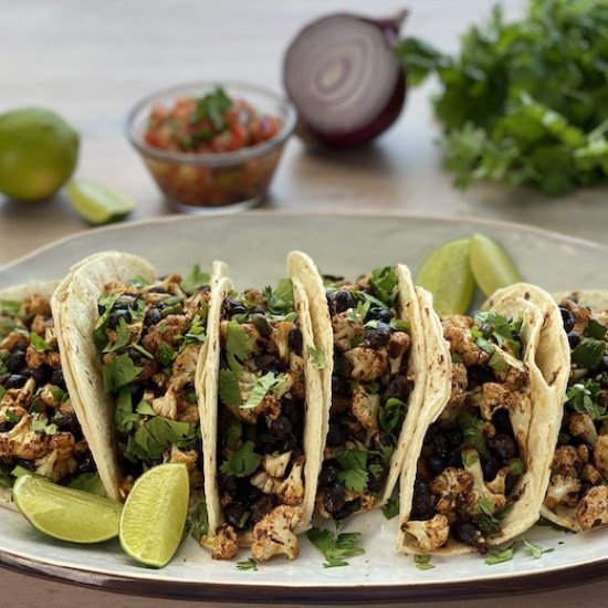 Vegan Adobo Cauliflower Tacos