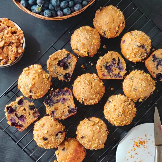 Whole Wheat Blueberry Oats Muffins