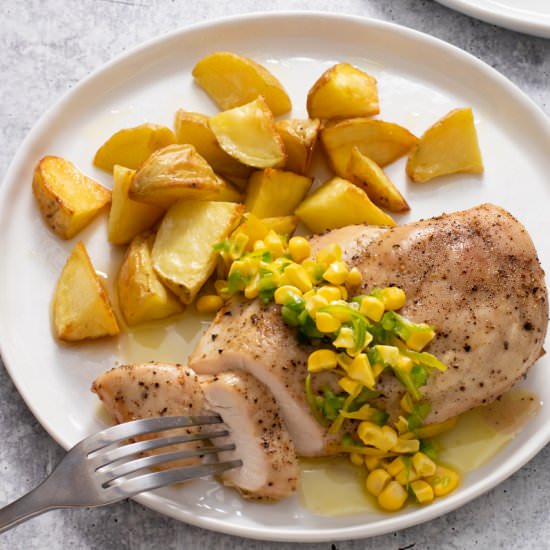 Chicken with Corn & Jalapeno Relish