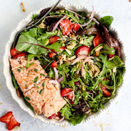 Strawberry Salmon Summer Salad