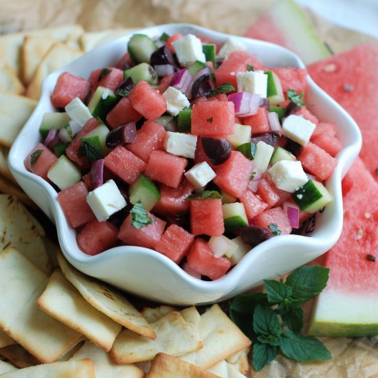 Watermelon Greek Salad Salsa