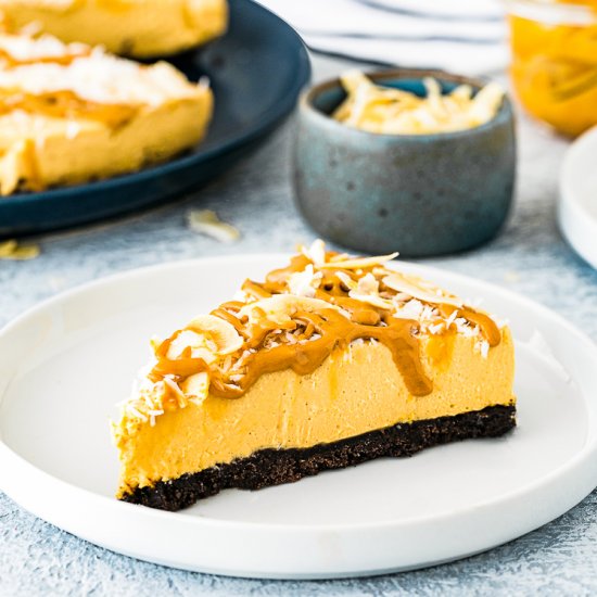 Eggless Dulce de Leche Cheesecake