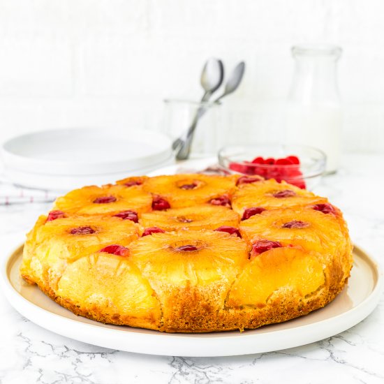 Eggless Pineapple Upside Down Cake