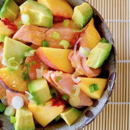 Salmon Peach Avocado Bowl