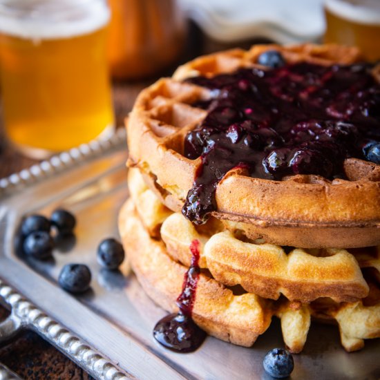 Overnight Yeasted Beer Waffles