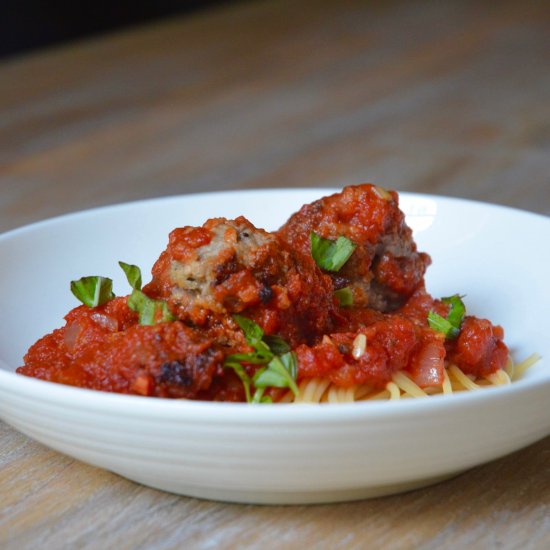 Spaghetti with Veal Meatballs