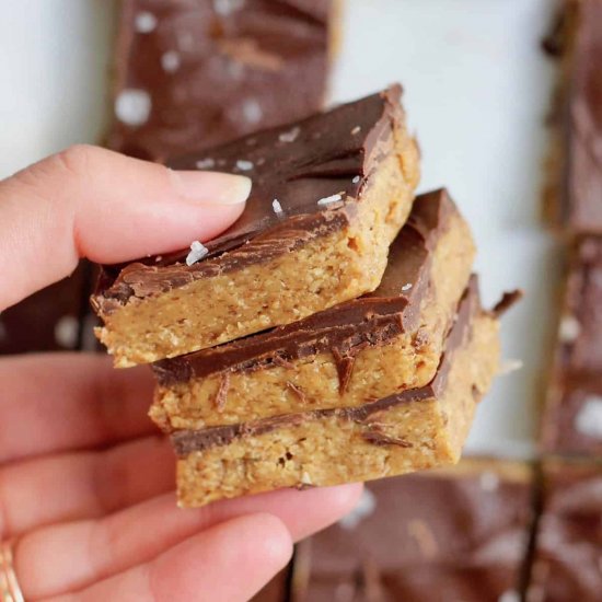 No Bake Chocolate PB Bars