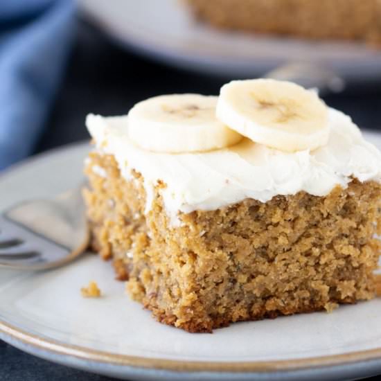 Banana Oat Flour Cake