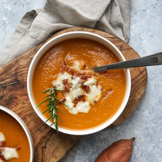 Sweet Potato Soup with Gorgonzola