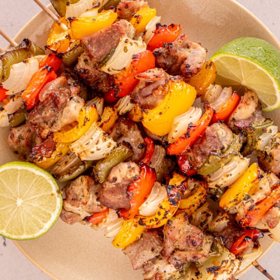 Turkey and Bell Pepper Skewer