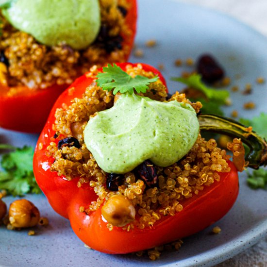 Bean and Quinoa Stuffed Peppers