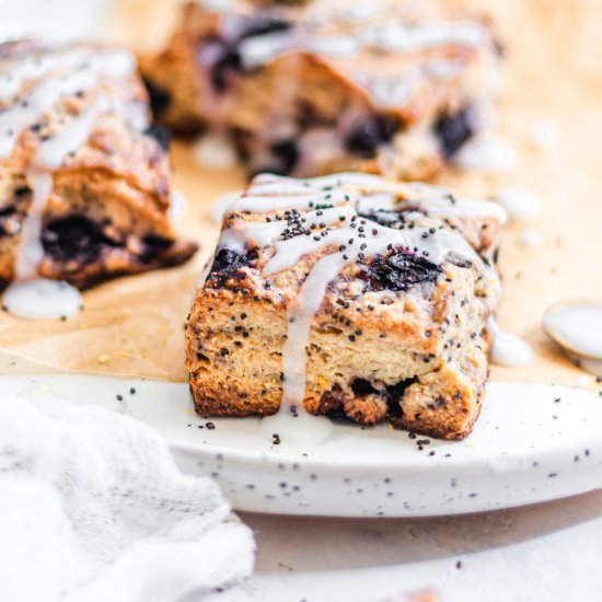 Vegan Blueberry Poppy Seed Scones