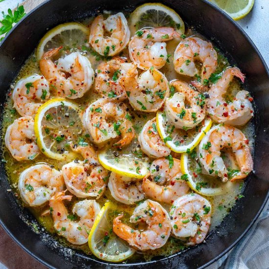 LEMON GARLIC SHRIMP SKILLET