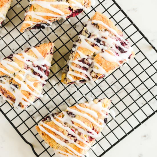 Mixed Berry Scones with Drizzle