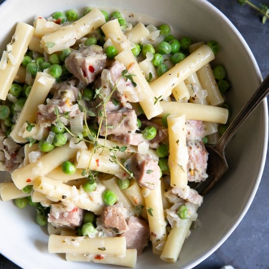 Creamy Ham and Pea Pasta