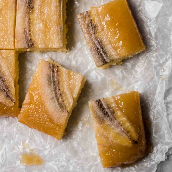 Buttery Upside Down Banana Cake