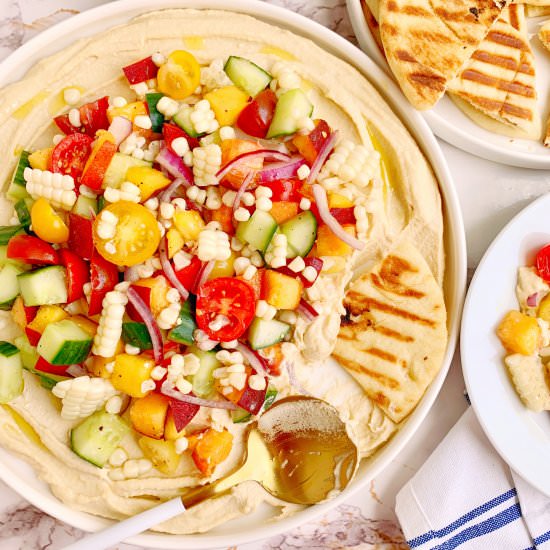 Creamy Hummus w/ Summer Salad