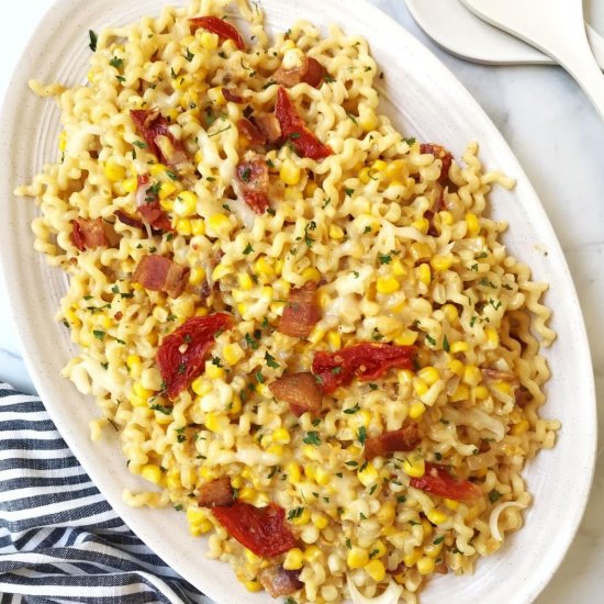 Creamy Corn Pasta with Bacon