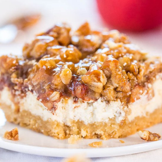 Caramel Apple Cheesecake Bars