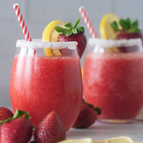 Boozy Strawberry Lemonade Slushies