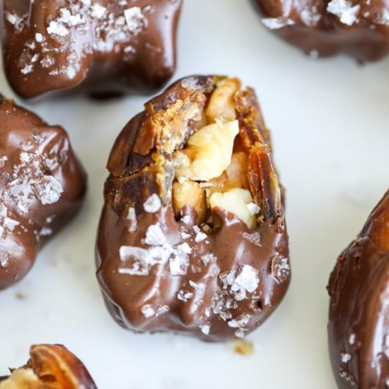 Walnut Stuffed Chocolate Dates