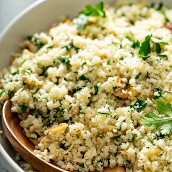 Garlic Herb Cauliflower Rice