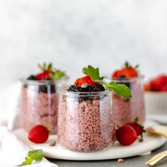 Roasted Strawberry Chia Pudding