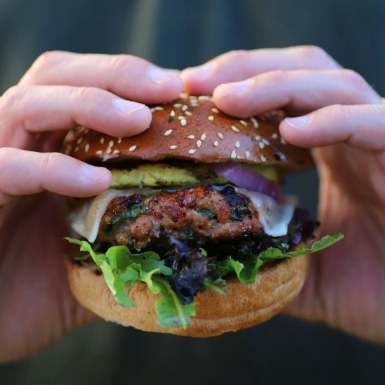 Hawaiian Style Teriyaki Pork Burger