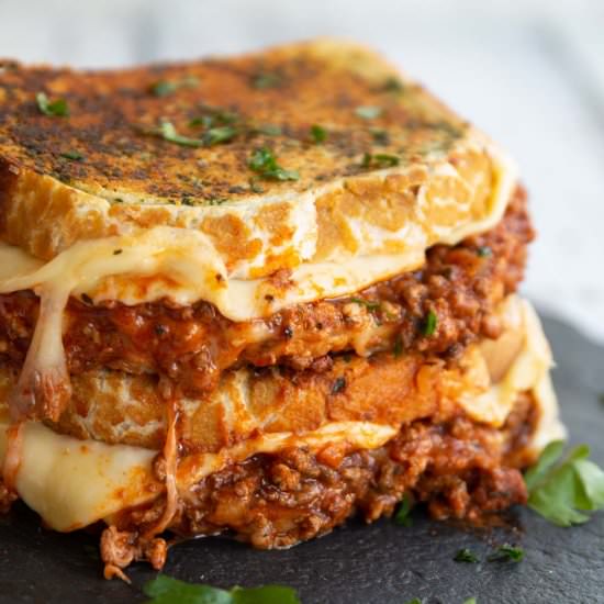 Leftover Bolognese Grilled Cheese