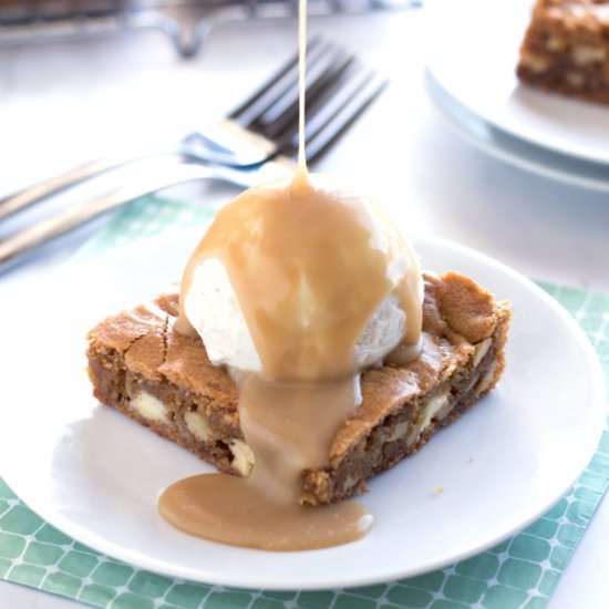 White Chocolate Blondie Sundaes