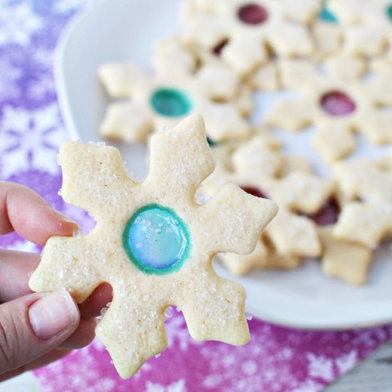 Snowflake Stained Glass Cookies