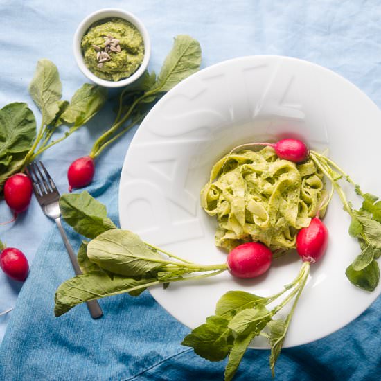 Radish leaves pesto