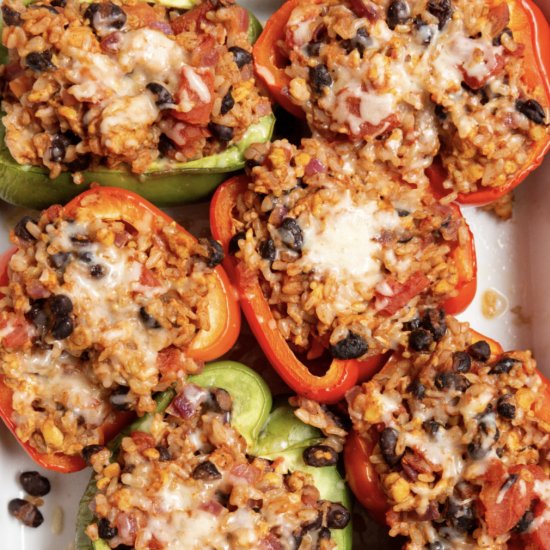 Taco Tempeh Stuffed Peppers