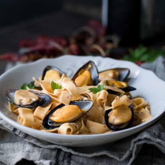 Pasta with mussels