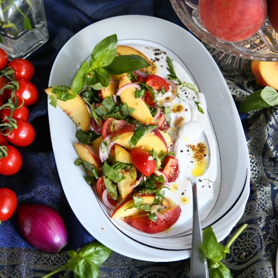 Tomato and Peach Salad With Whipped