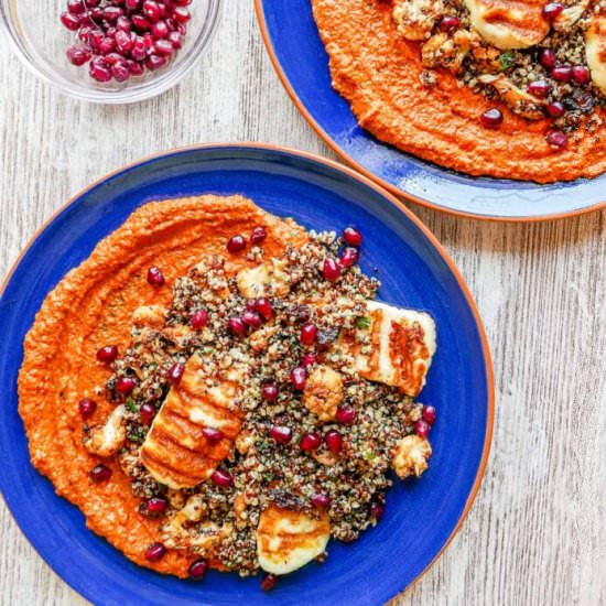 Muhammara with Quinoa Salad