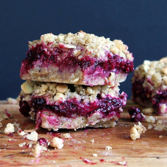 Blackberry Apple Crumble Slice