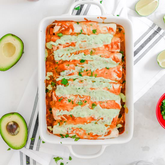 sweet potato chicken enchiladas