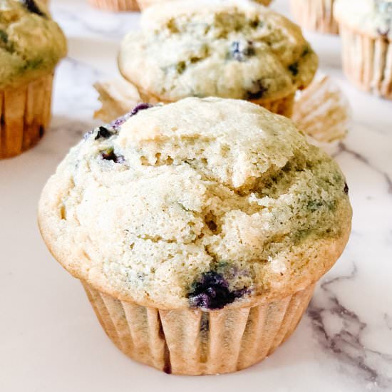 Bakery Style Blueberry Muffins