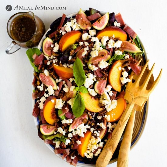 Fig Peach Salad with Toasted Pecans