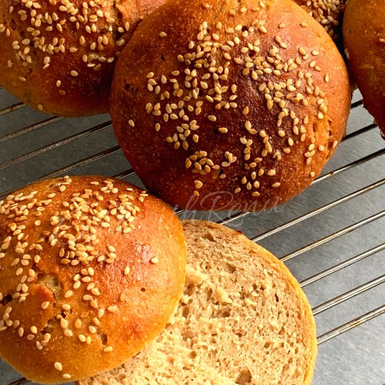 Vegan Sourdough Burger Buns