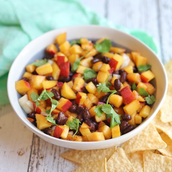 Peach salsa with black beans