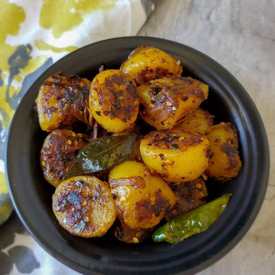 Sri Lankan potato fry, Ala thel dala