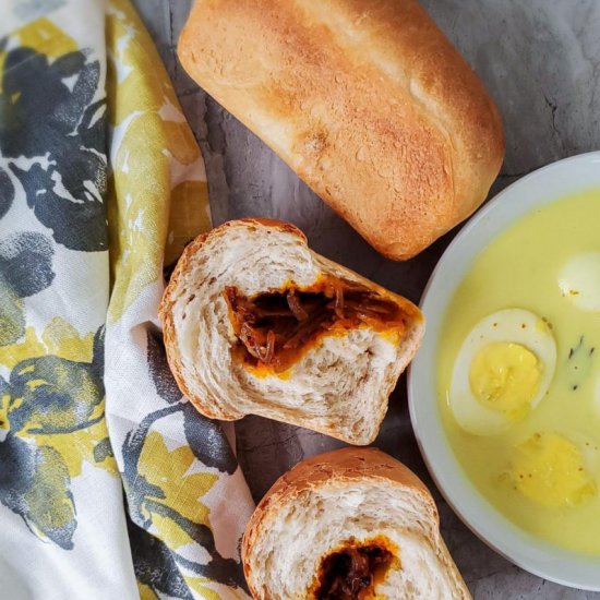 Bread with Seeni Sambol filling