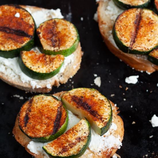 Grilled Zucchini Crostini