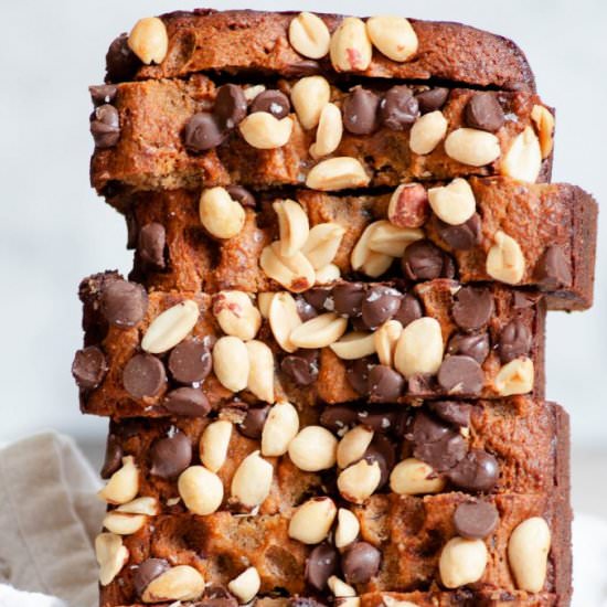 Healthy Peanut Butter Banana Bread