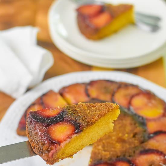 Bourbon Plum Upside Down Cake