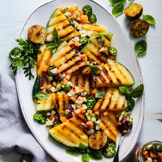 grilled yellow watermelon